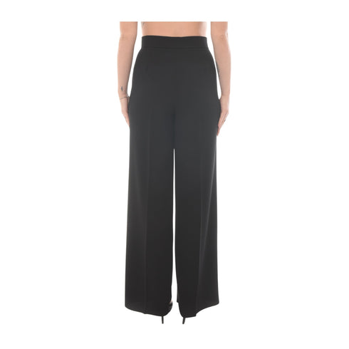 Emme Marella Pantaloni Pantalone Donna fluido a vita alta Nero - Francavilla Moda
